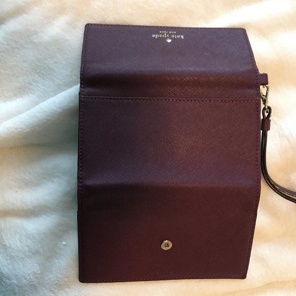Kate Spade Hold The Phone Wristlet Wallet clutch plum purple *please read* - Picture 14 of 16